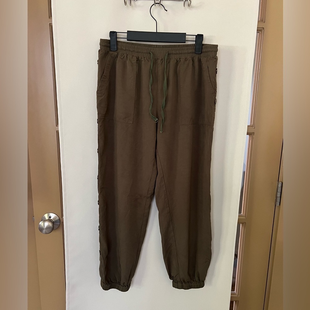 Downeast Womens Medium Green Casual Jogger Tapered Pant